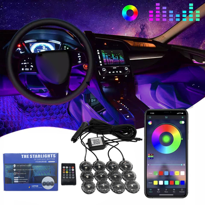 Đèn nội thất ô tô có điều khiển RGB Đèn LED khí quyển ô tô Đèn khí quyển Đèn LED chân
