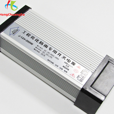 Bộ nguồn LED chống nước IP33 hiệu quả cao 12v 200w với bộ lọc EMI